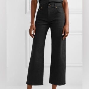 KHAITE Black Straight Leg Pants